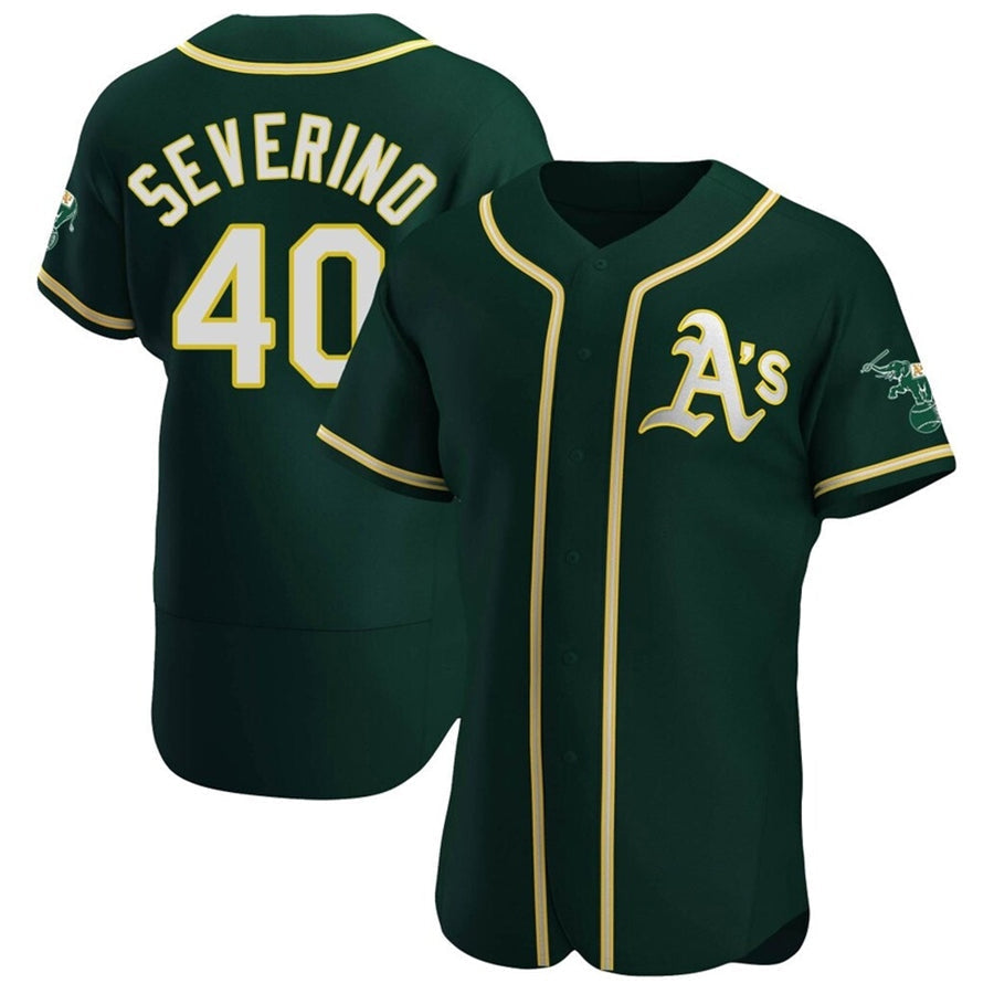 Athletics #40 Luis Severino Player Green Home Limited ELite Baseball Jerseys