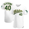Athletics #40 Luis Severino Player White Home Limited ELite Baseball Jerseys