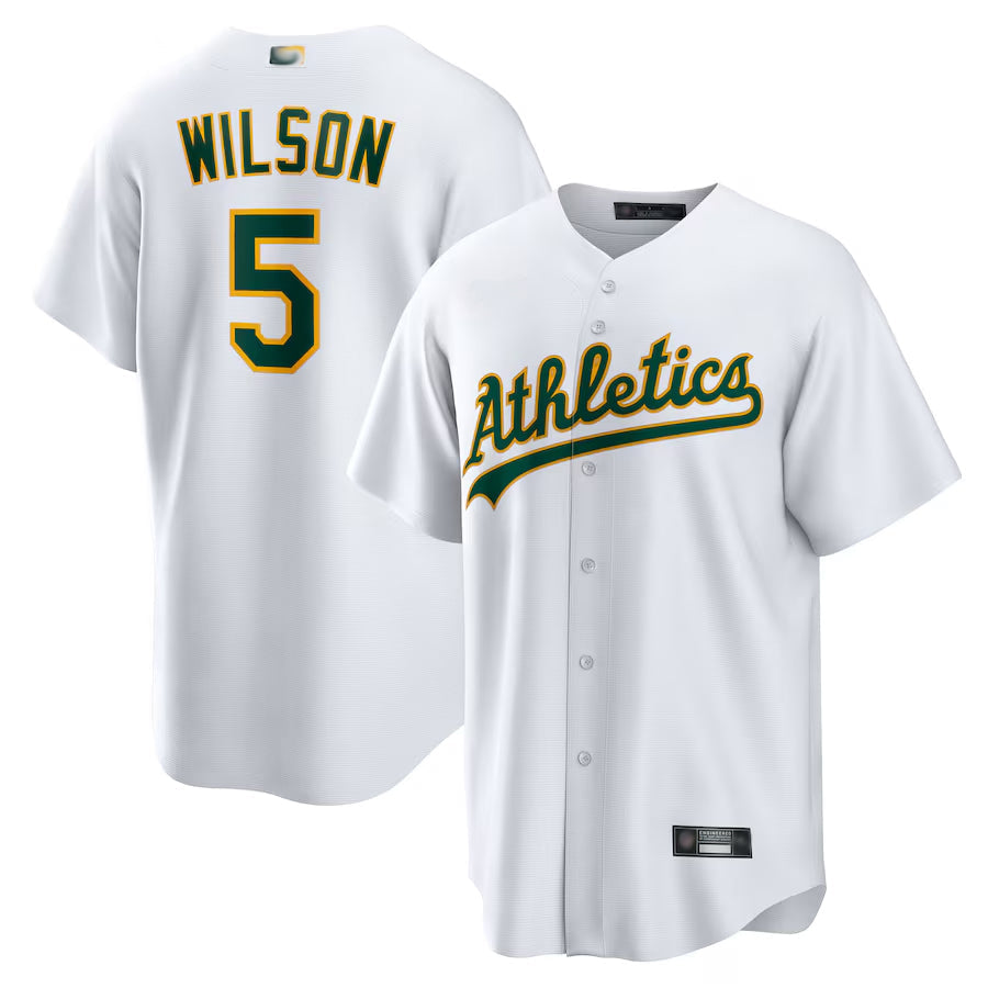 Custom #5 White OAK Baseball Shirt Top
