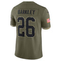 P.Eagles #26 Saquon Barkley Player Salute To Service Olive Football Jerseys