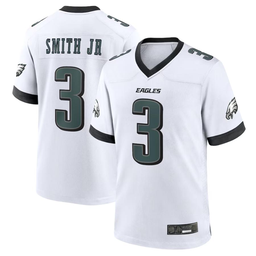 Custom #3 White PHI Football Shirt Top