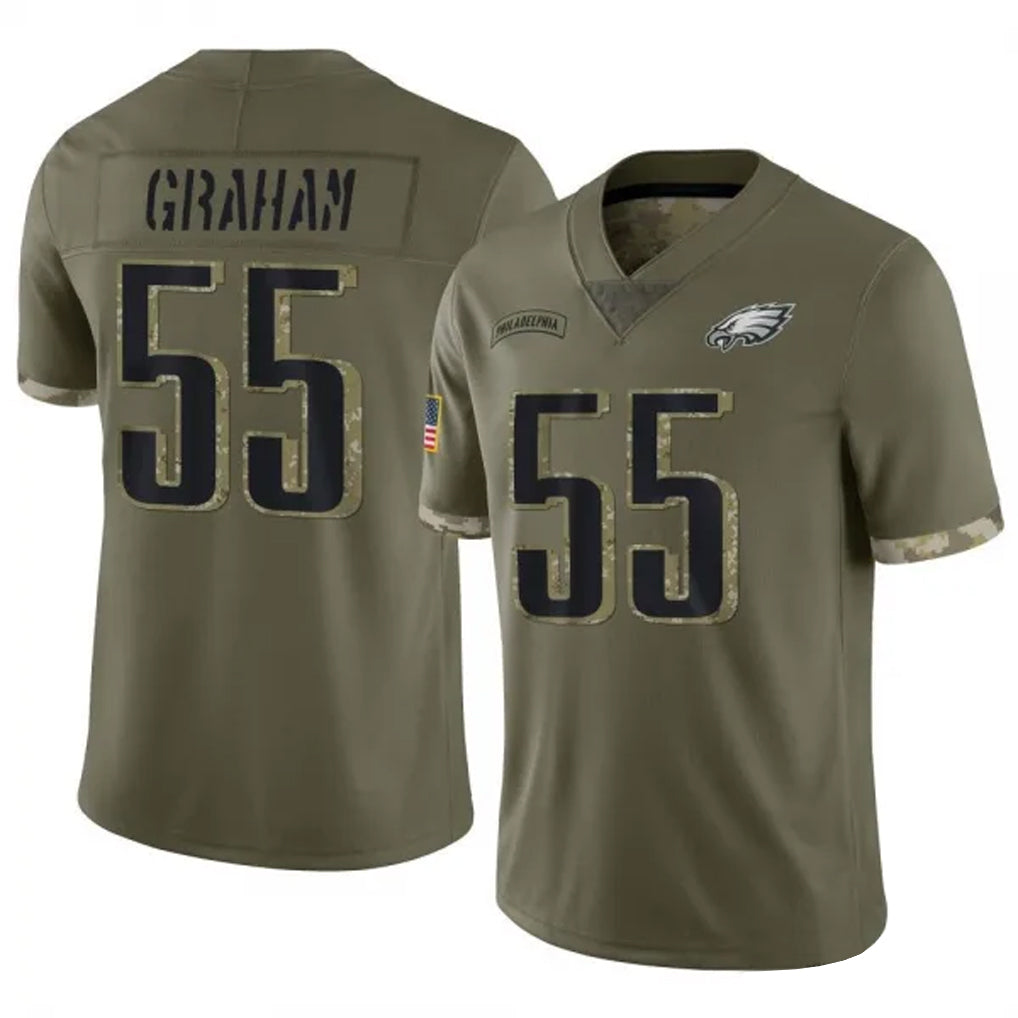 Custom #55 Olive PHI Football Shirt Top