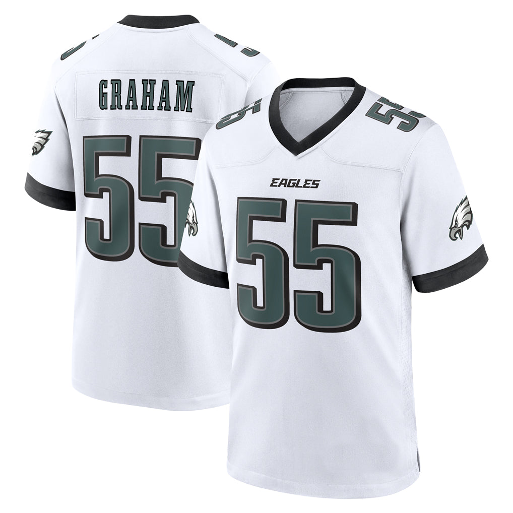 Custom #55 White PHI Football Shirt Top
