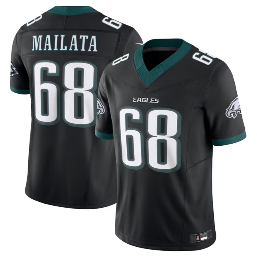 Custom #68 Black PHI Football Shirt Top