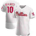 Custom #10 White PHI Baseball Shirt Top