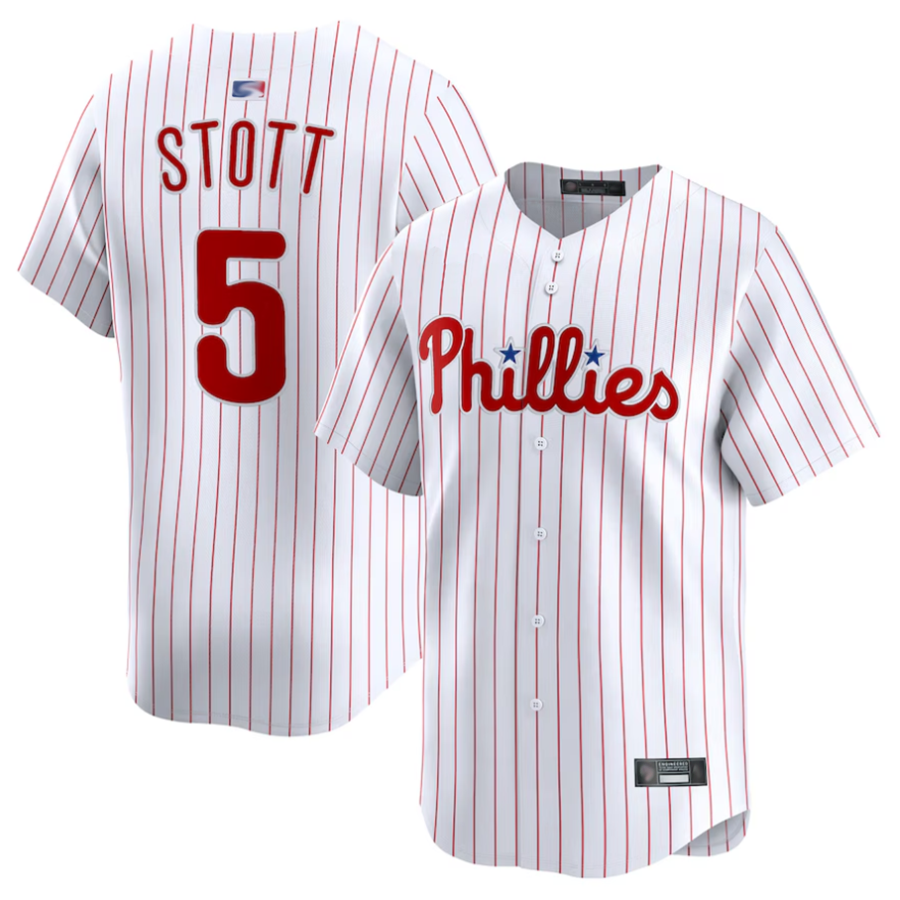 P.Phillies #5 Bryson Stott Player White Home Limited Baseball Jerseys
