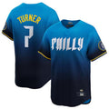 Custom #7 Blue City Connect PHI Baseball Shirt Top