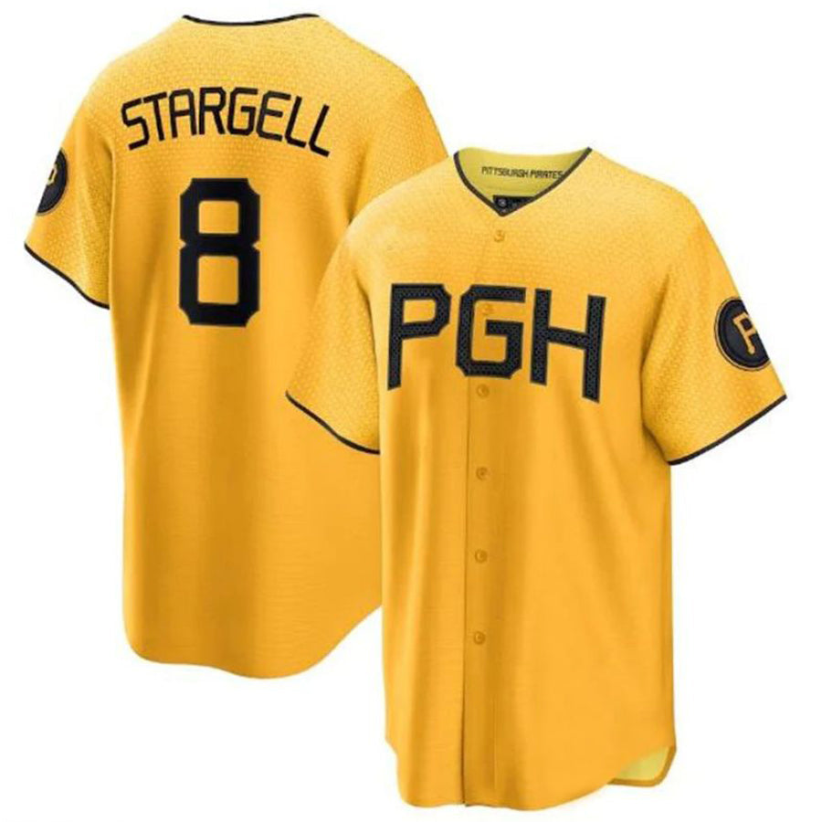 Custom #8 Gold City Connect PIT Baseball Shirt Top