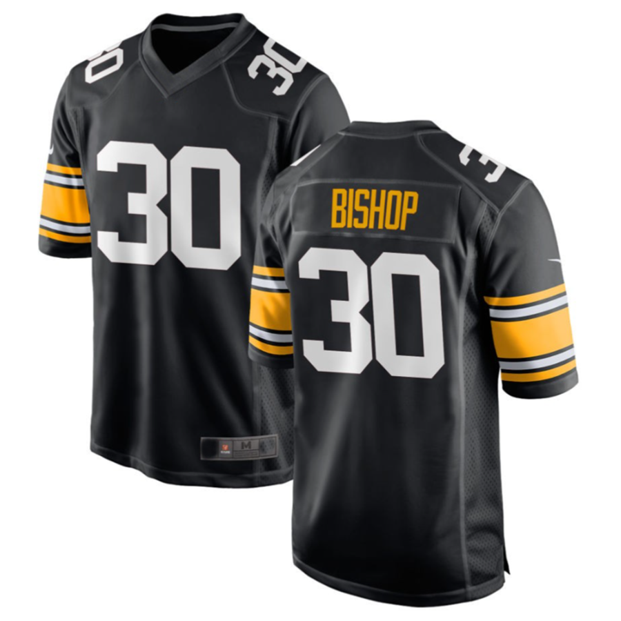 Custom #30 Black PIT Football Shirt Top