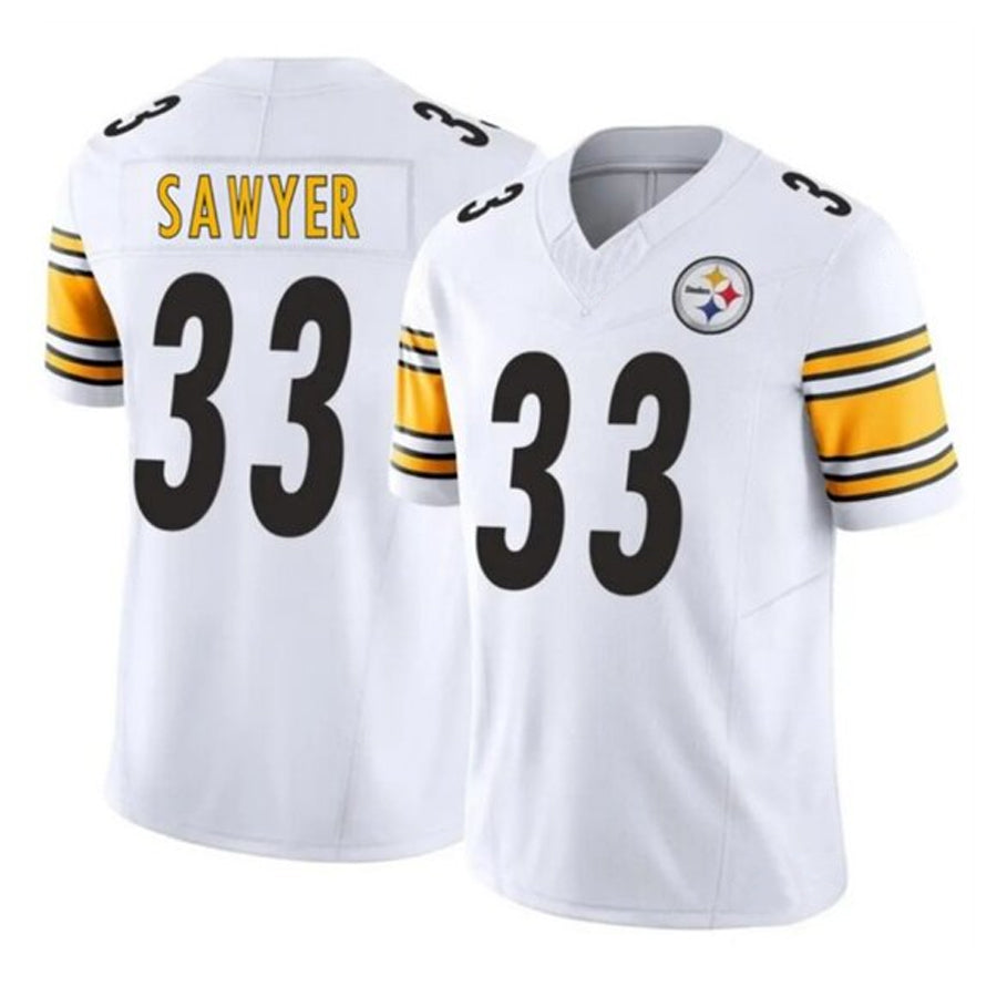 Custom #33 White PIT Football Shirt Top