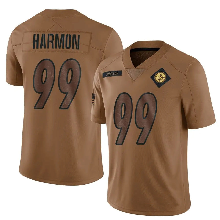 P.Steelers #99 Derrick Harmon Player Brown Salute To Service Limited Football Jerseys