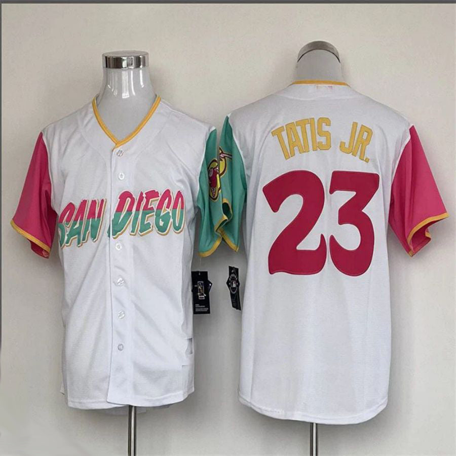 Custom #23 White City Connect SD Baseball Shirt Top