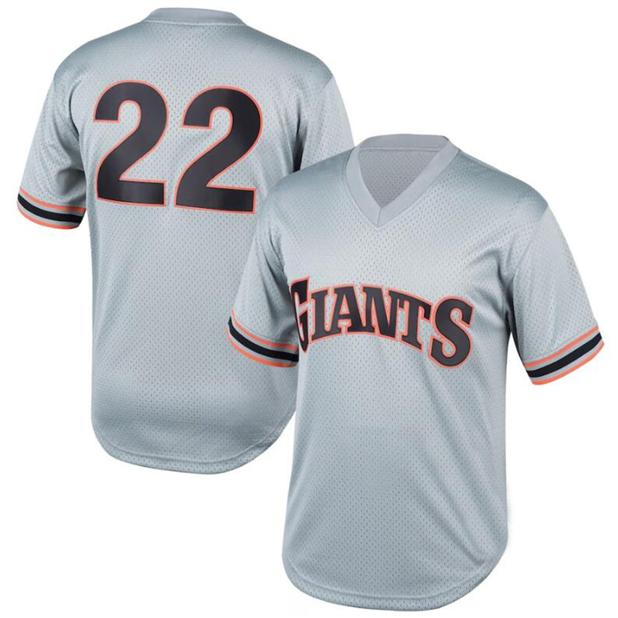 Custom #22 Gray SF Baseball Shirt Top