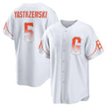 Custom #5 White City Connect SF Baseball Shirt Top