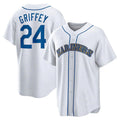 Custom #24 White SEA Baseball Shirt Top