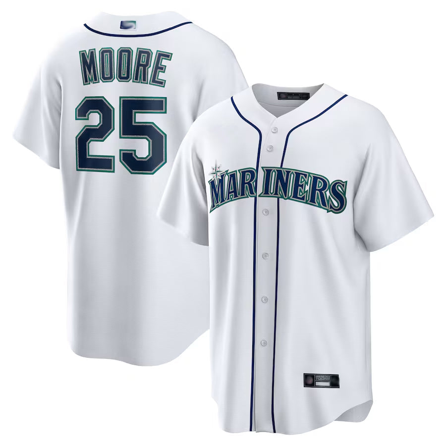 Custom #25 White SEA Baseball Shirt Top