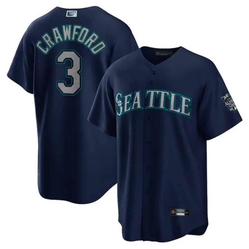 Custom #3 Teal SEA Baseball Shirt Top