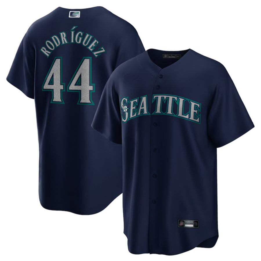 S.Mariners #44 Julio Rodriguez Player Navy Replica Baseball Jerseys