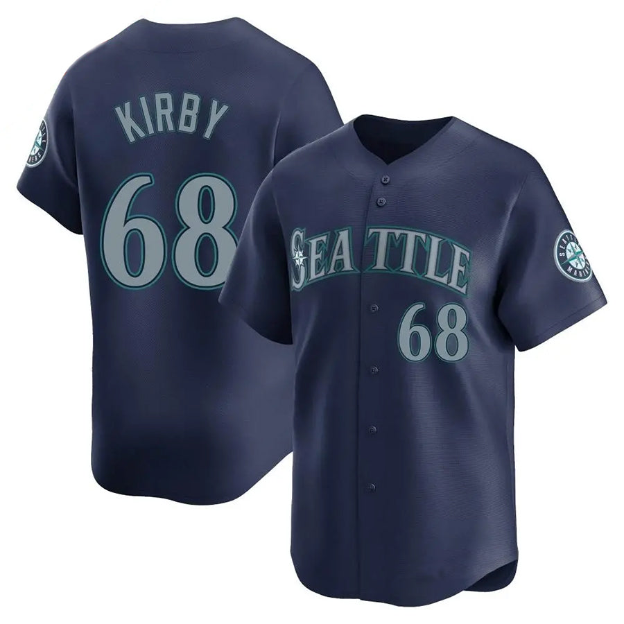 S.Mariners #68 George Kirby Player Navy Home Limited Baseball Jerseys