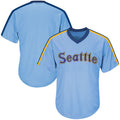 S.Mariners Majestic Blank Player Light Blue Cooperstown Cool Base Replica Baseball Jerseys