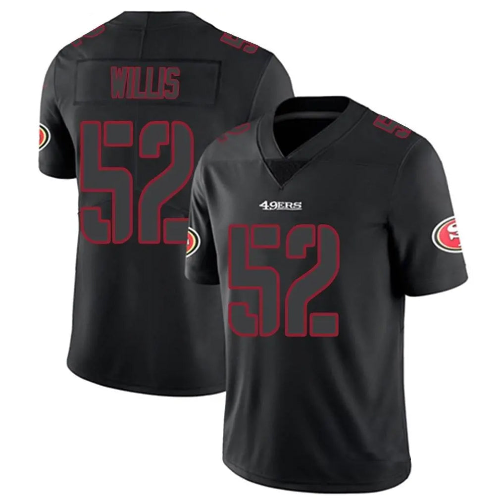 Custom #52 Black SF Football Shirt Top