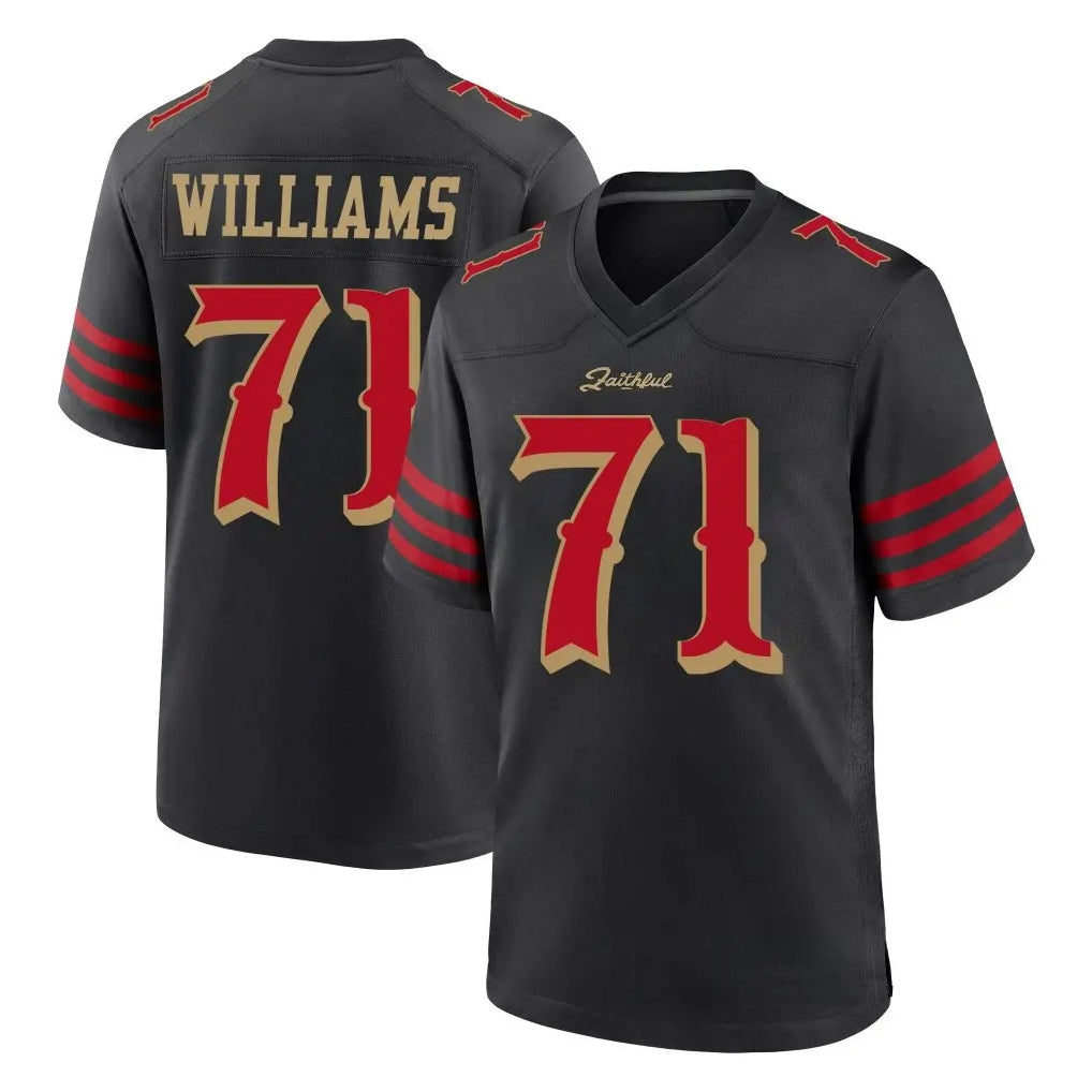 SF.49ers #71 Trent Williams Player Black Rivalries Collection Game Football Jerseys