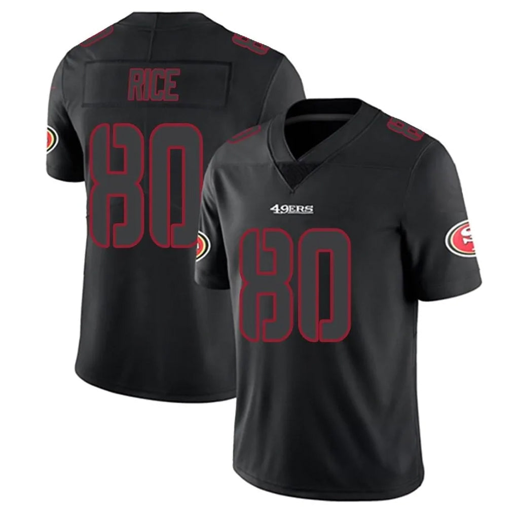 Custom #80 Black SF Football Shirt Top