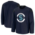 S.Kraken Fanatics Blank Player Practice Game Jersey - Deep Sea Blue Stitched American Hockey Jerseys
