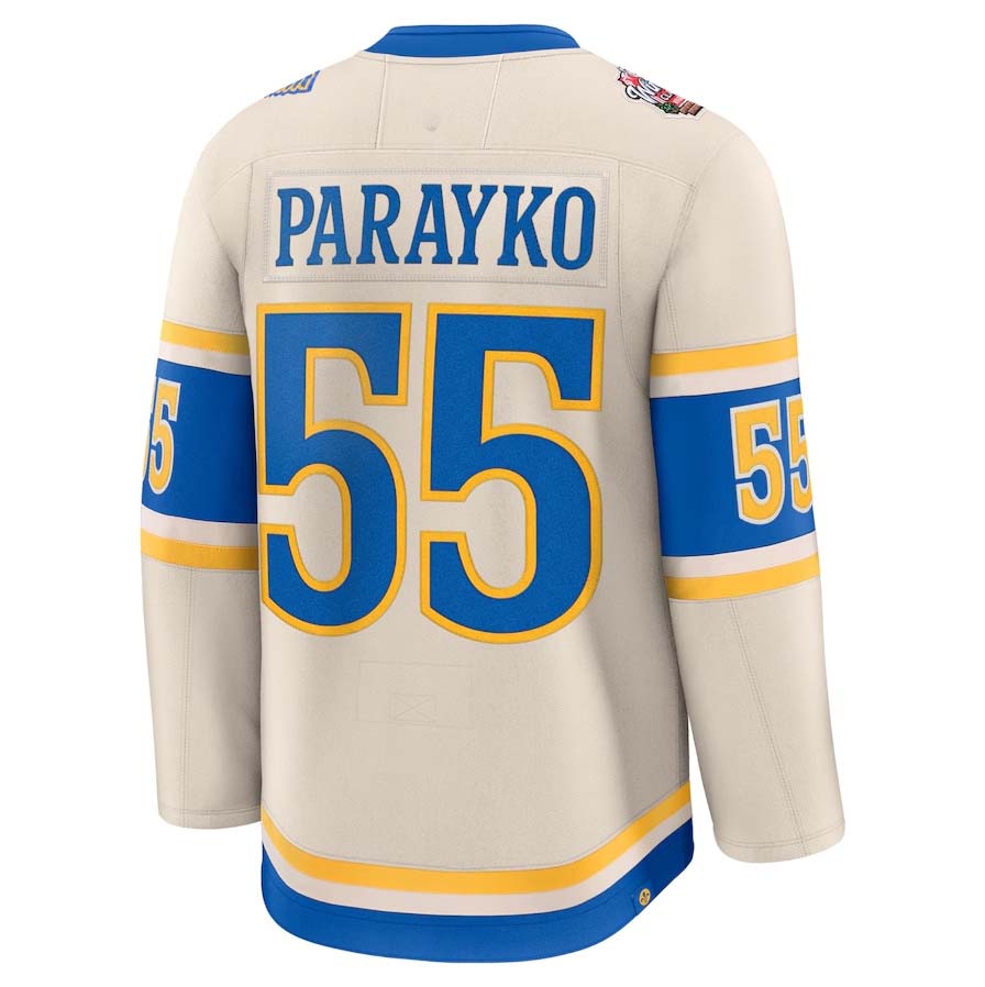 Custom #55 Cream 2025 STL Hockey Shirt Top