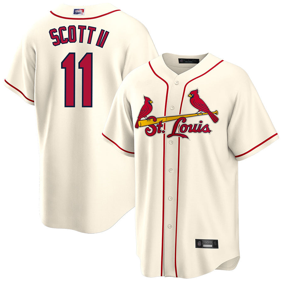 St.Louis Cardinals #11 Victor Scott II Player Cream Replica Baseball Jerseys