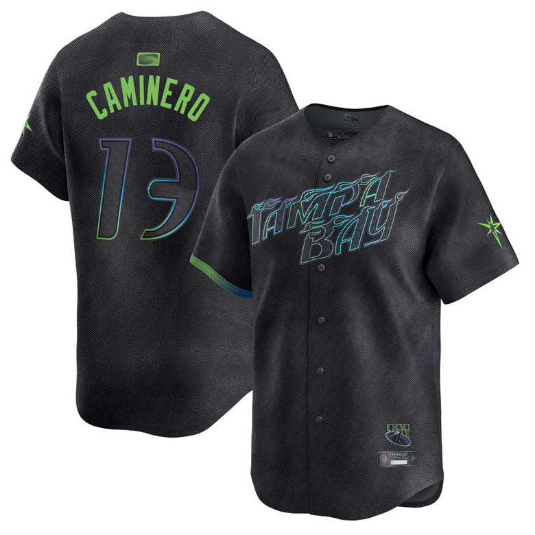 Custom #13 Black City Connect TB Baseball Shirt Top