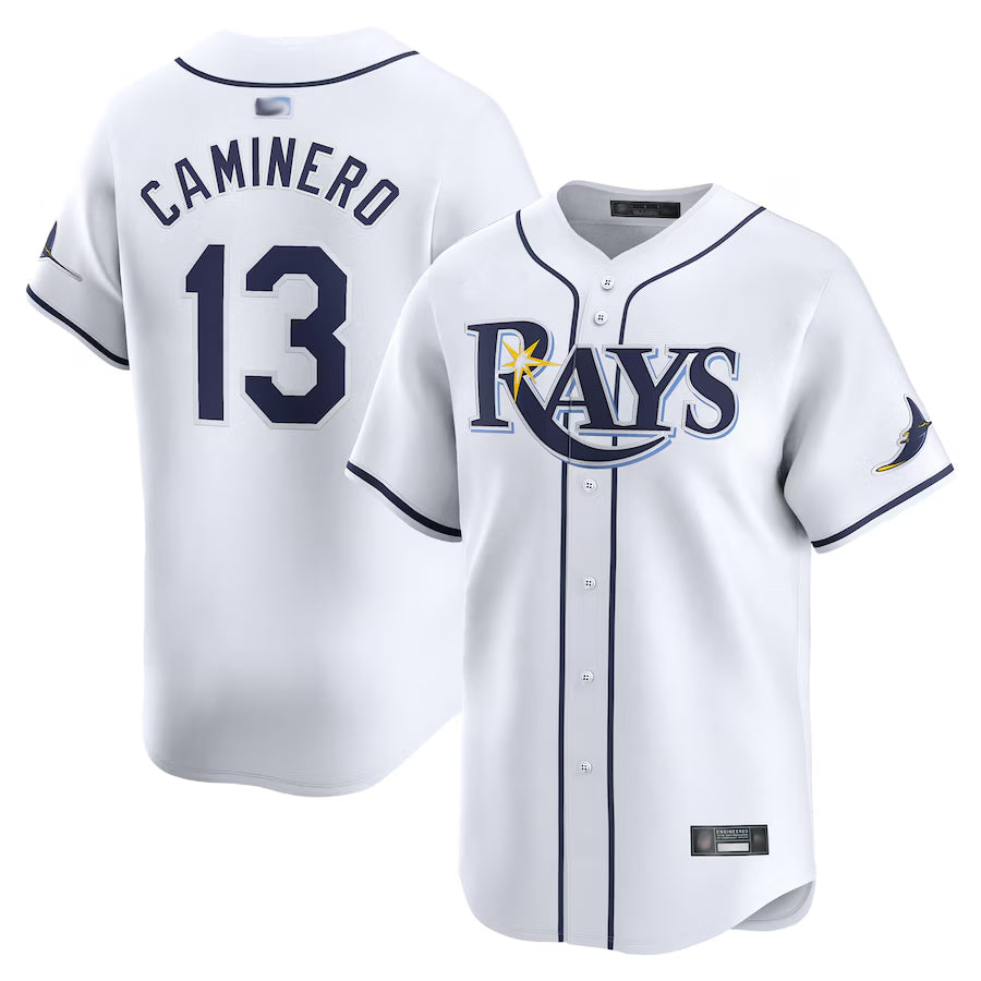 Custom #13 White TB Baseball Shirt Top