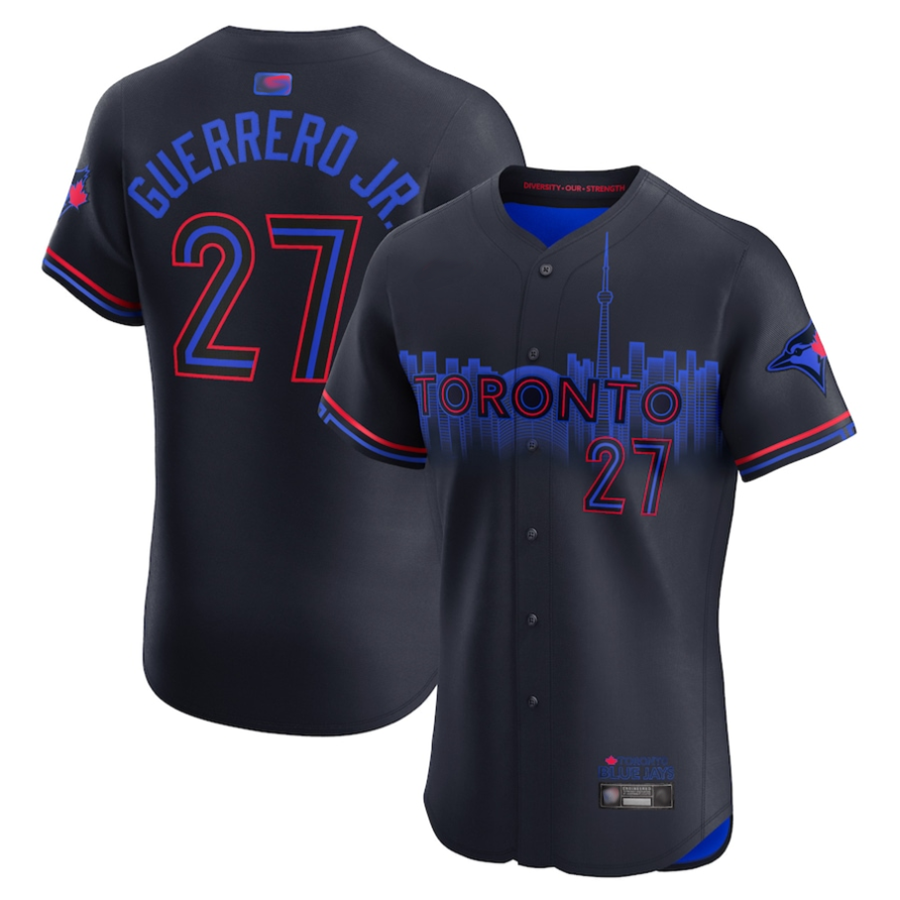 Custom #27 Navy City Connect TOR Baseball Shirt Top