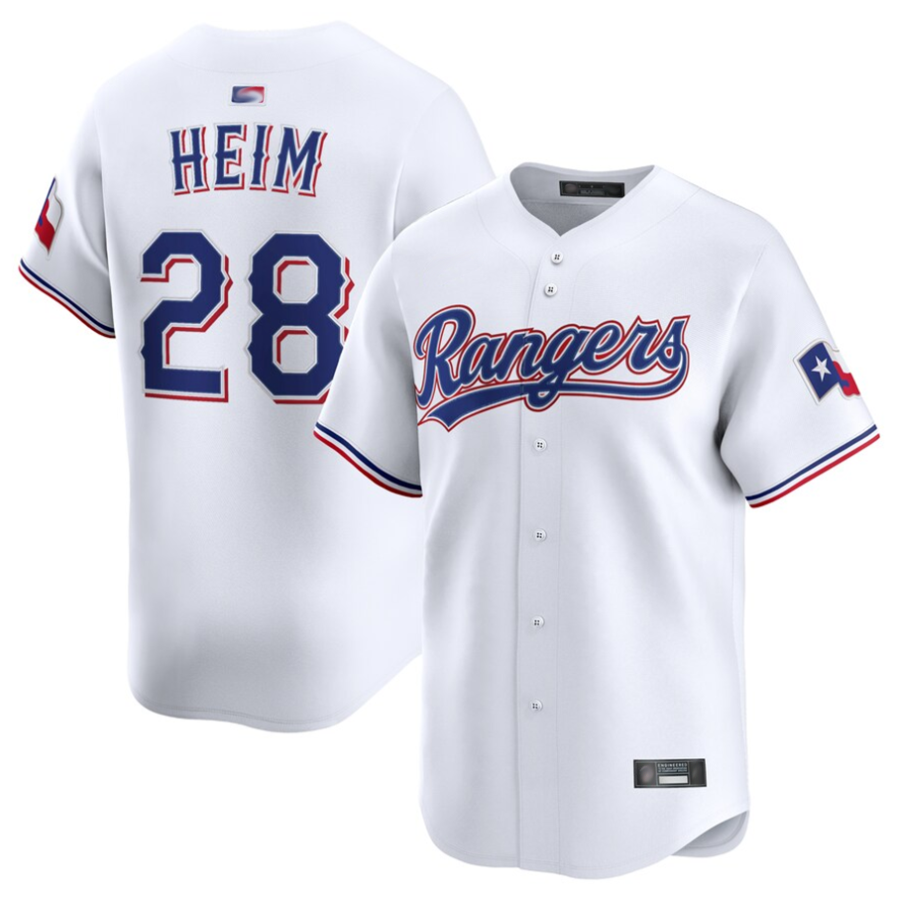 Custom #28 White TEX Baseball Shirt Top