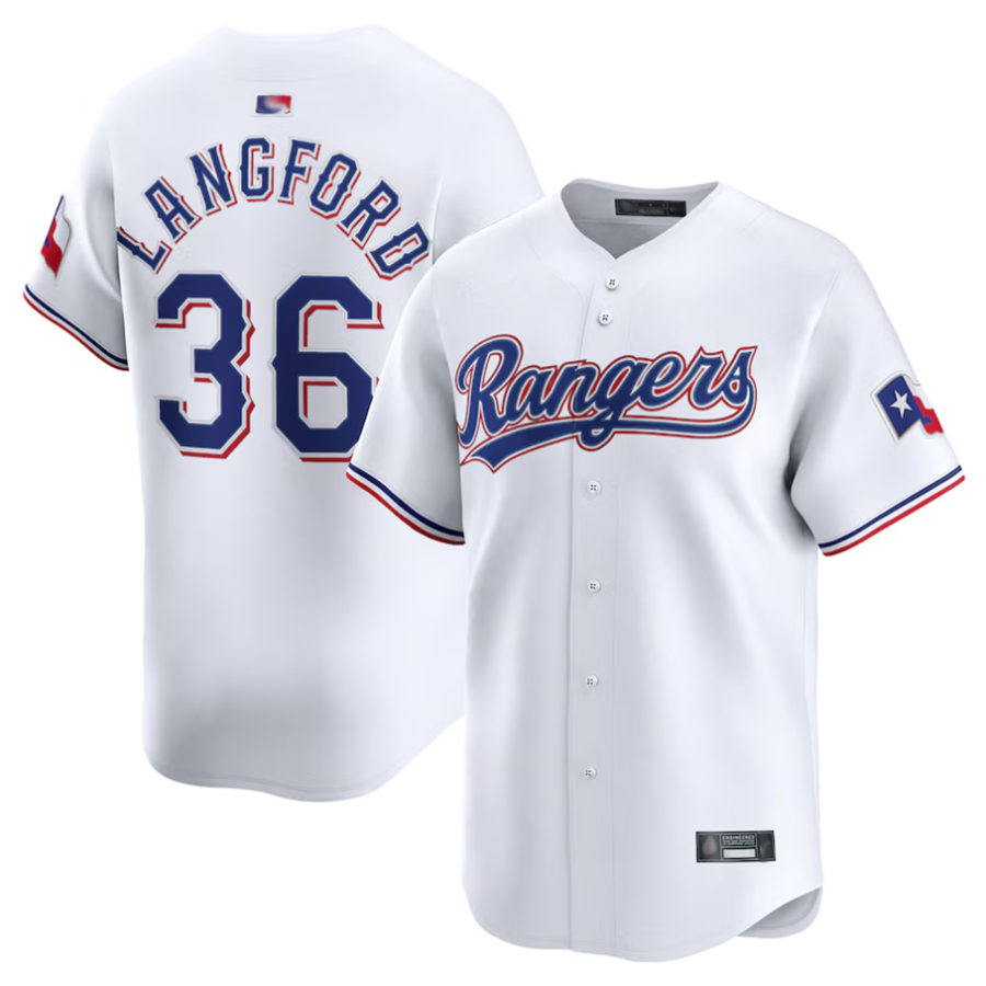 Custom #36 White TEX Baseball Shirt Top