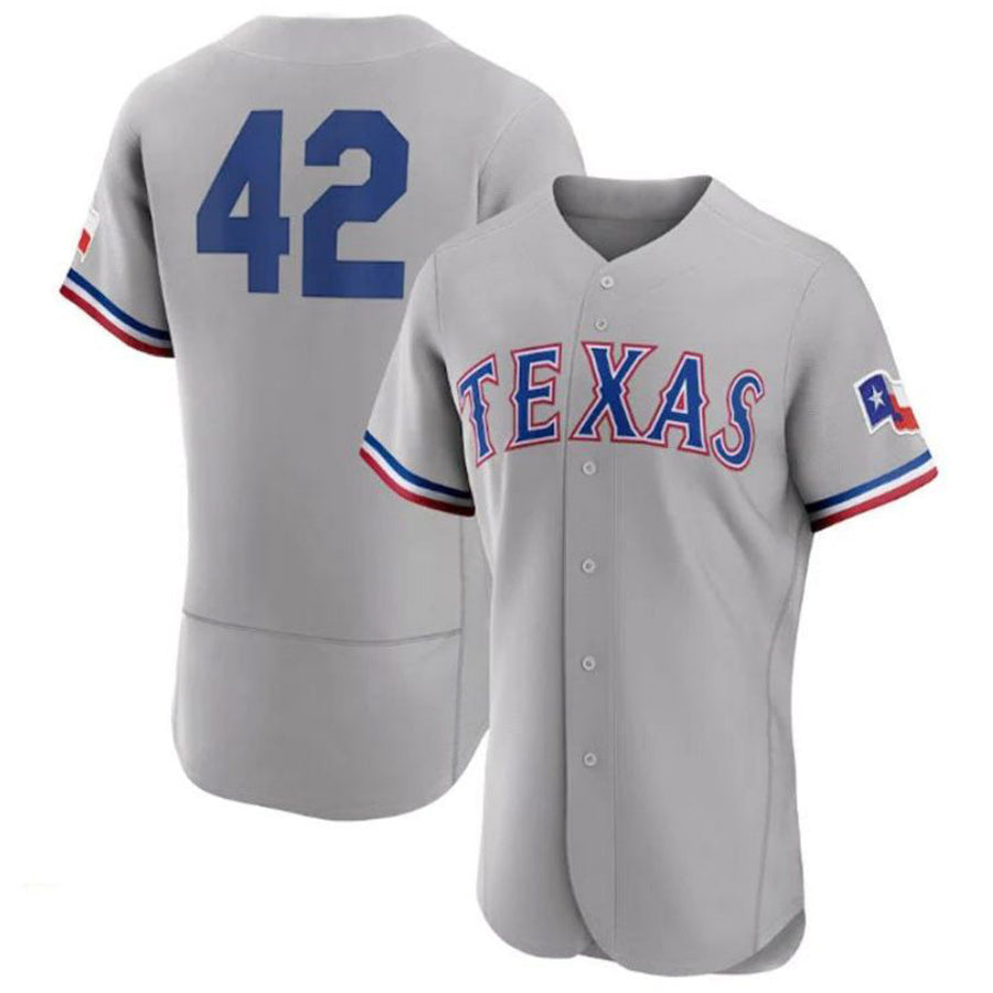 Custom #42 Gray Jackie Robinson Day TEX Baseball Shirt Top
