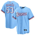 Custom #53 Light Blue TEX Baseball Shirt Top