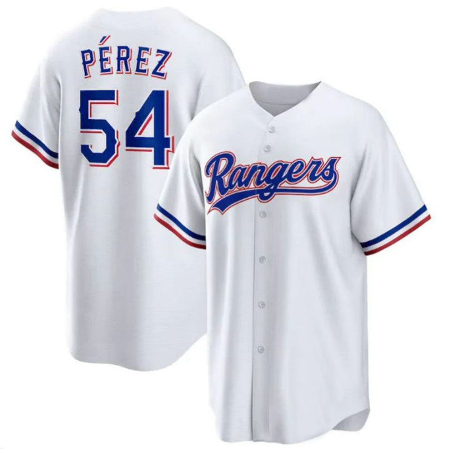 Custom #54 White TEX Baseball Shirt Top