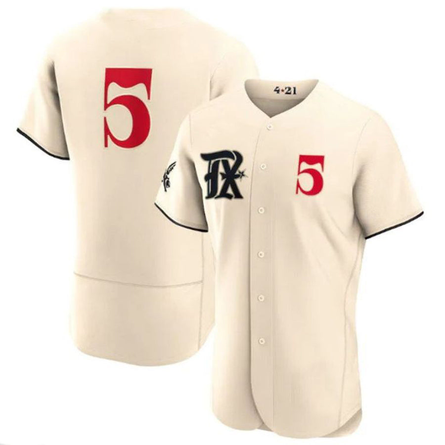 Custom #5 Cream City Connect TEX Baseball Shirt Top