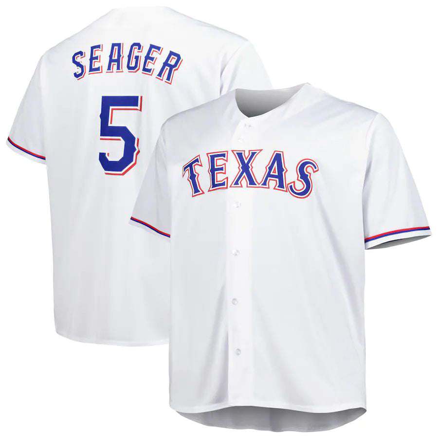 Custom #5 White TEX Baseball Shirt Top
