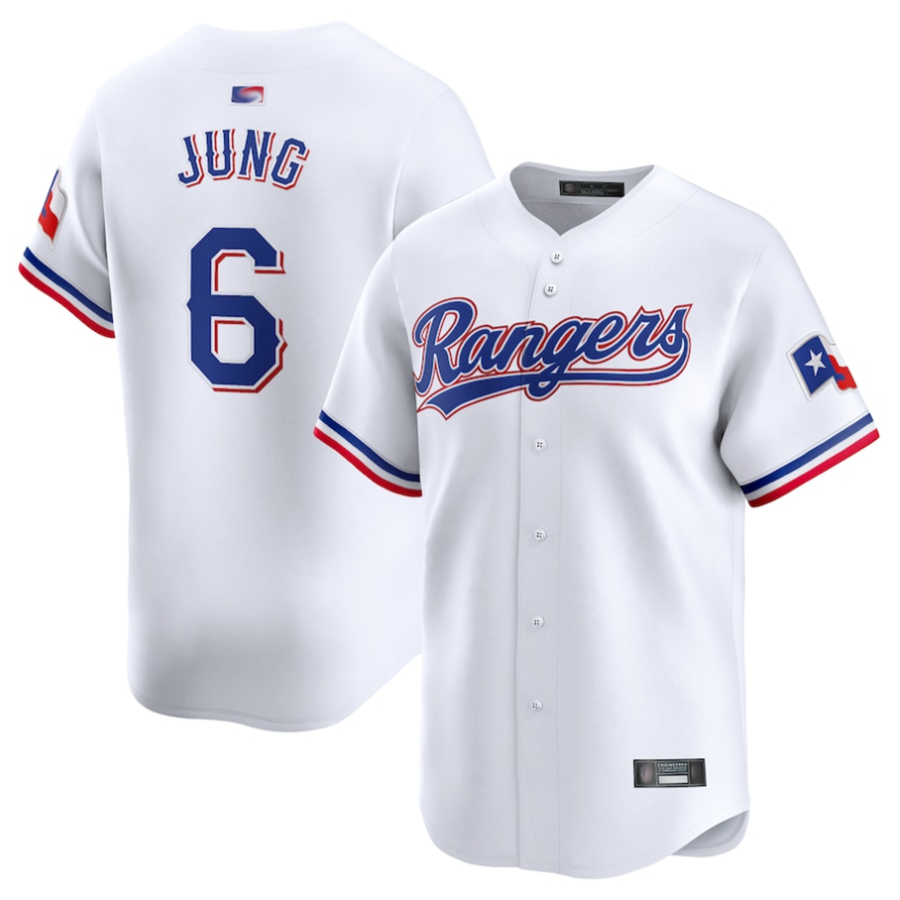 Custom #6 White TEX Baseball Shirt Top
