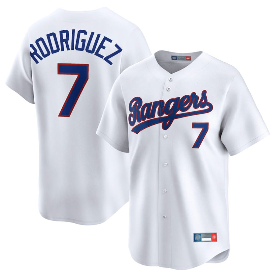 Custom #7 White Throwback TEX Baseball Shirt Top