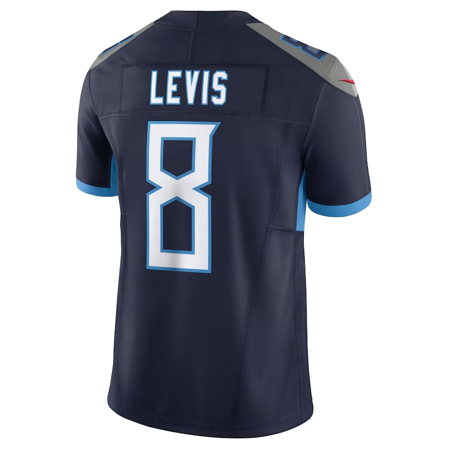 Custom #8 Navy TEN Football Shirt Top