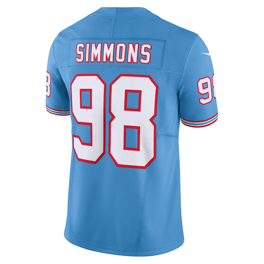 Custom #98 Light Blue TEN Football Shirt Top