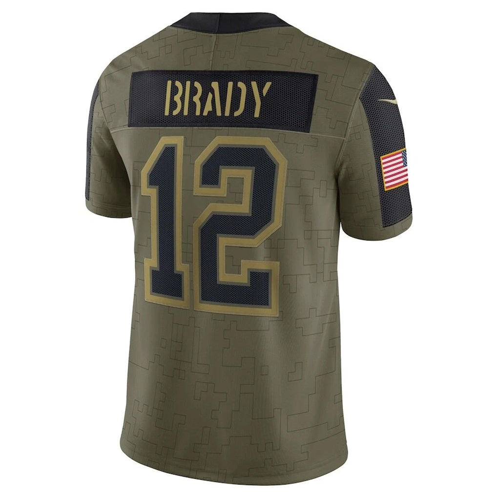 Custom #12 Olive TB Football Shirt Top