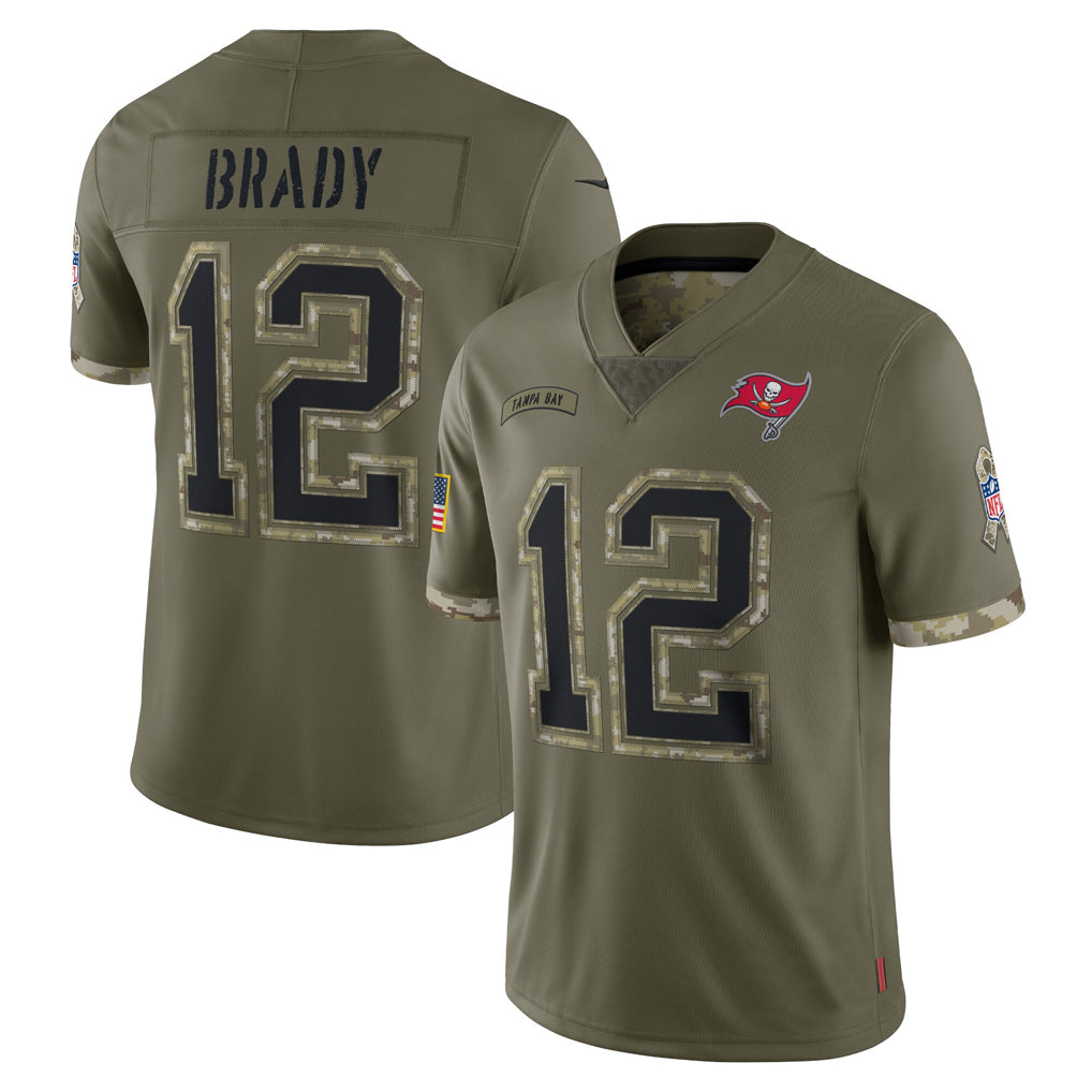 Custom #12 Olive TB Football Shirt Top