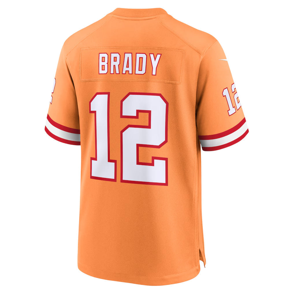 Custom #12 Orange TB Football Shirt Top