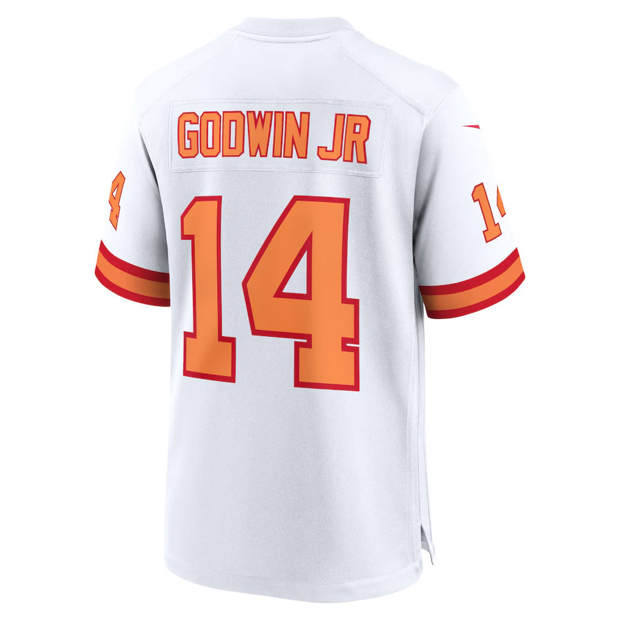 Custom #14 White TB Football Shirt Top