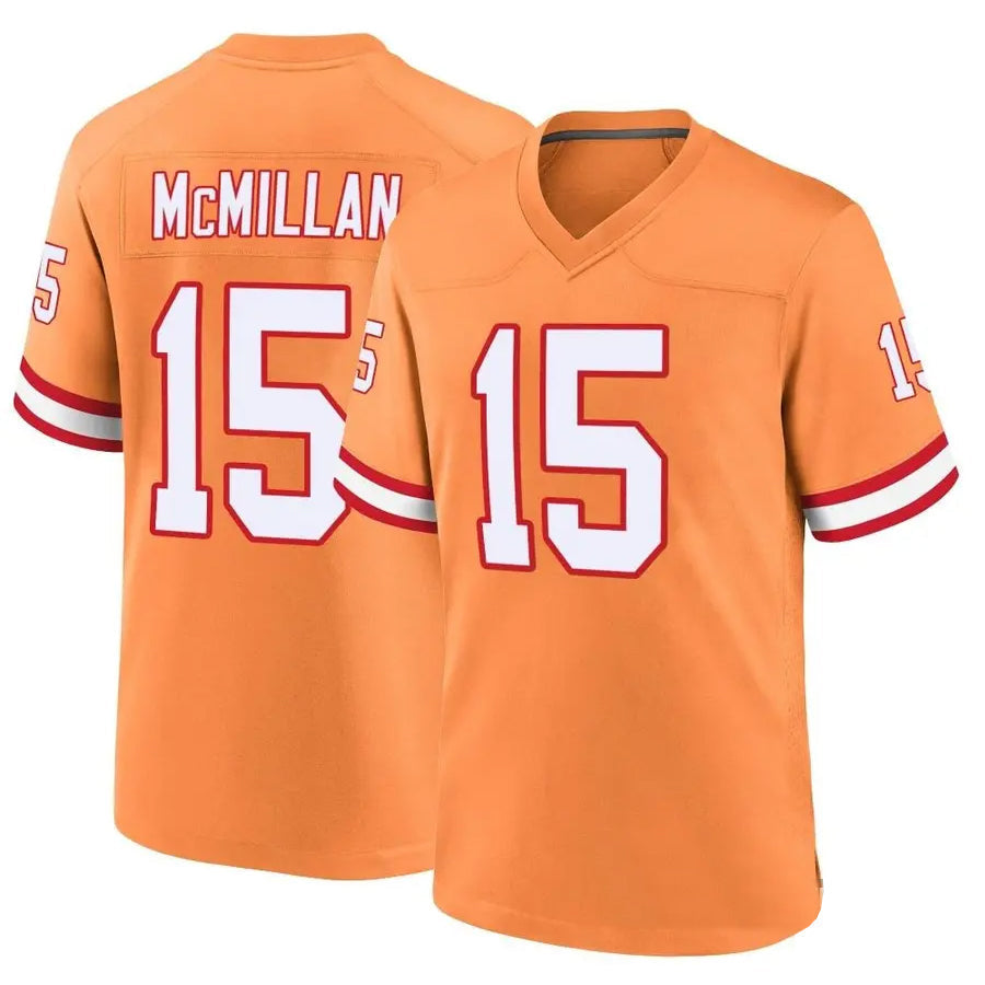 Custom #15 Orange TB Football Shirt Top
