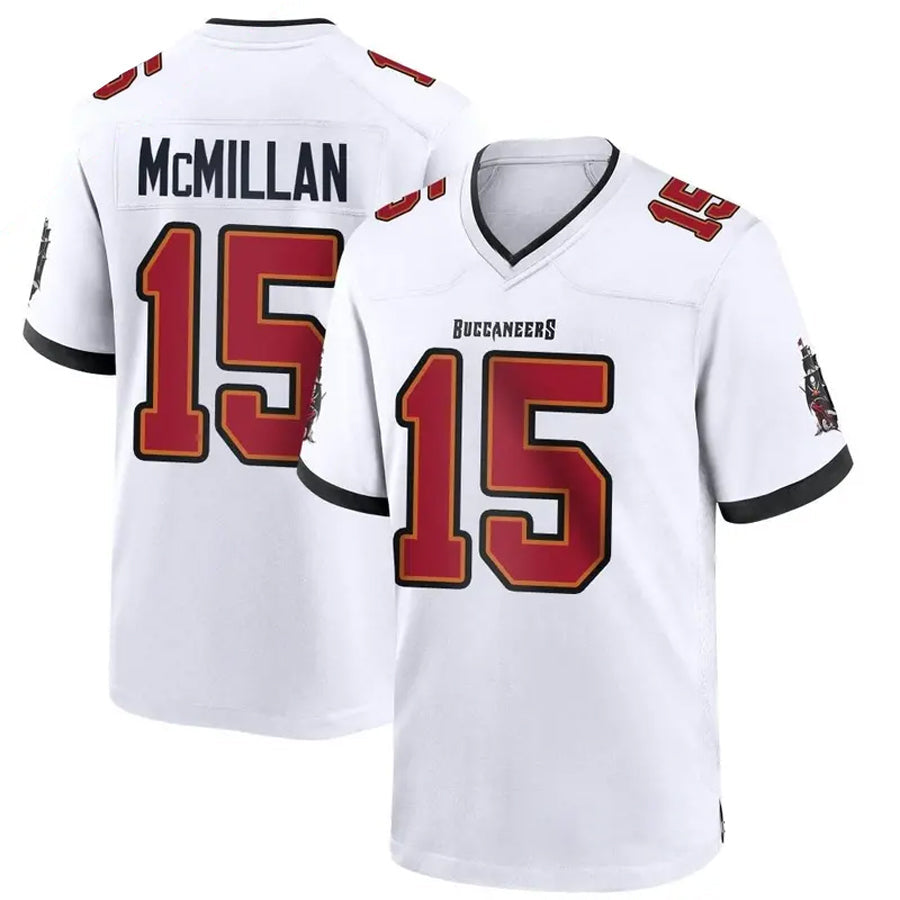 Custom #15 White TB Football Shirt Top
